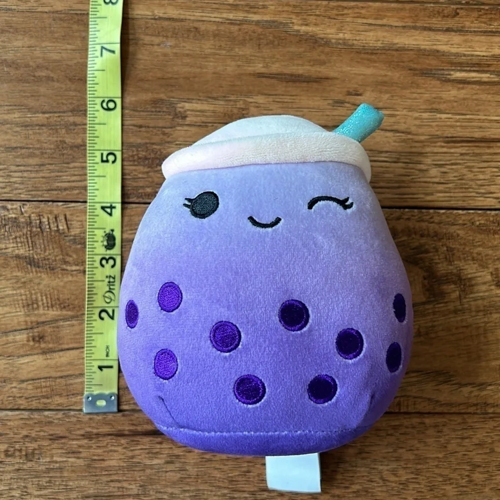 Squishmallows Kellytoy Poplina The Boba Tea Purple 5 Inch Mini Food Plush NWOT